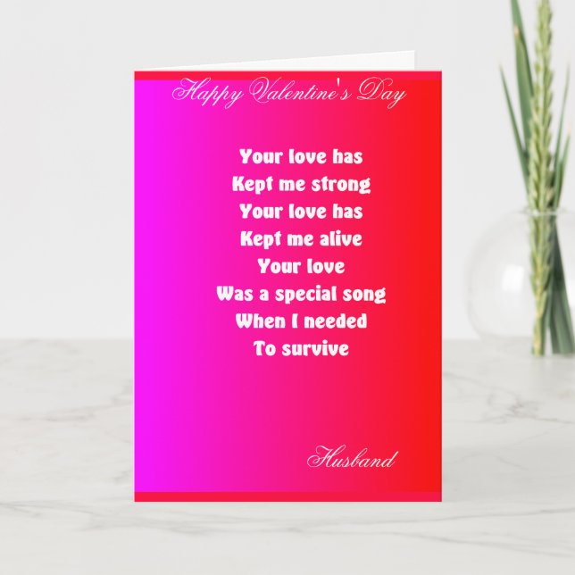 romantic valentine's day greetings cards-husband holiday card (Front)