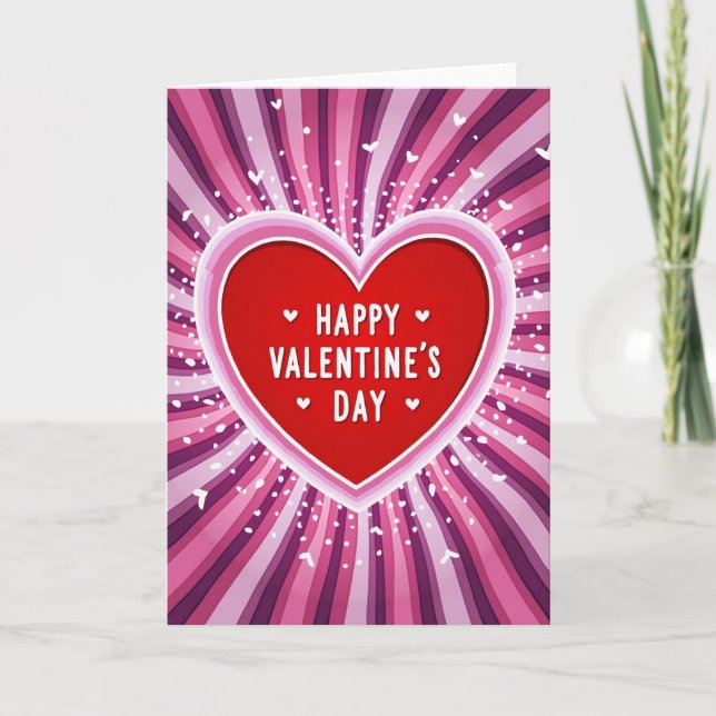 Romantic Valentines Day Heart Card (Front)