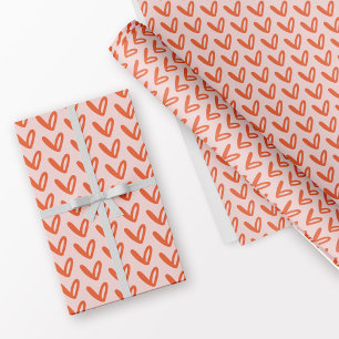 Romantic Valentine's Day Heart-Filled Pink Wrapping Paper