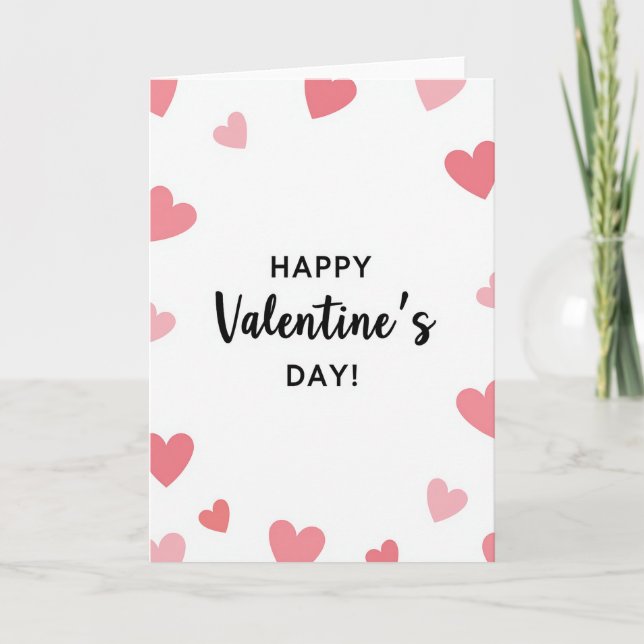 Romantic Valentines Day Hearts Card (Front)