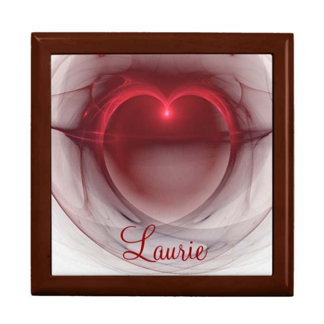 Romantic Valentine's Day Lighted Heart Art Keepsake Box (Front)