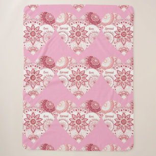 Romantic Valentine's Day Mandala  Sherpa Blanket