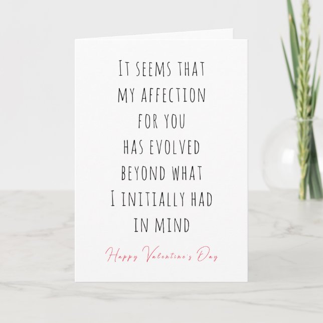 Romantic Valentines Day My Affection For You Holiday Card (Front)