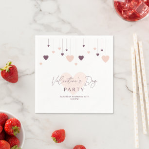 Romantic Valentines day party invitation Napkins