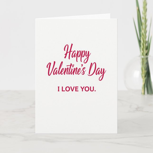 Romantic Valentines I Love You Card (Front)