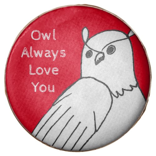 Romantic Valentines Red White Owl Chocolate Covered Oreo