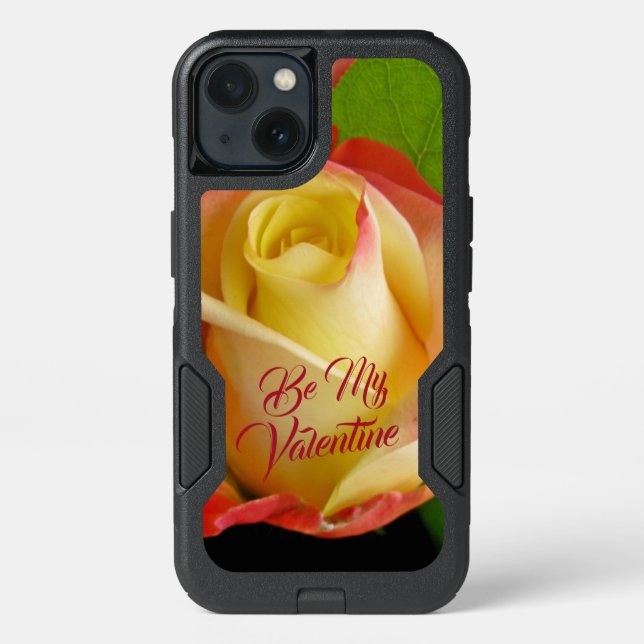 Romantic Valentines Yellow & Pink Rose Otterbox iPhone Case (Back)