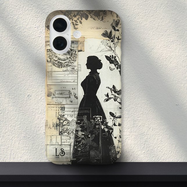 Romantic Victorian Collage Scrapbook Monogram  Case-Mate iPhone Case (Creator Uploaded)