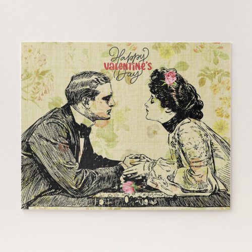Romantic Victorian Couple Valentines Day   Jigsaw Puzzle