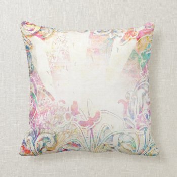 Romantic Victorian With Flower Border Throw Pillow by kitandkaboodle at Zazzle