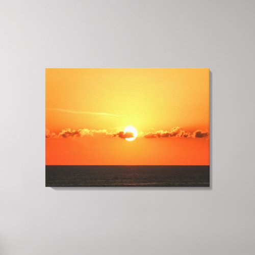 Romantic View Beautiful Sunset in Pacific Ocean Canvas Print