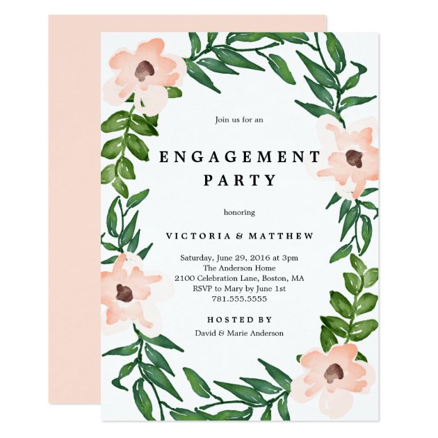 Romantic Vines Engagement Party Invitation