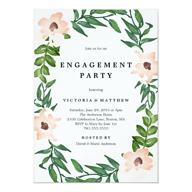 Romantic Vines Engagement Party Invitation