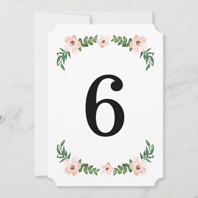 Romantic Vines Table Numbers (Front)