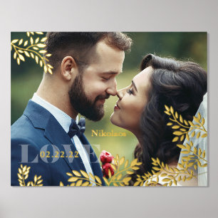Romantic Vines Wedding Date Foil Prints