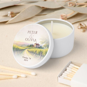 Romantic Vineyard Rustic Wedding Mini Candle Favors