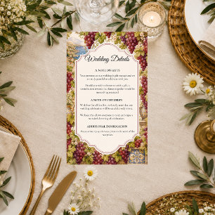 Romantic Vineyard Wedding Enclosure Card