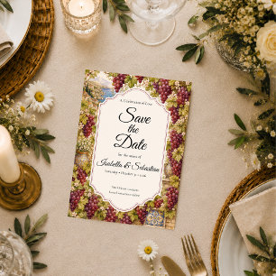 Romantic Vineyard Wedding Save The Date