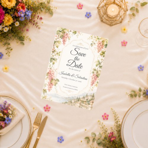 Romantic Vineyard Wedding Save The Date