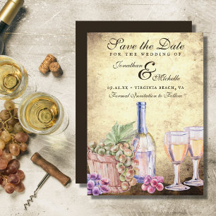 Romantic Vineyard Winery Vintage Wedding Save The Date