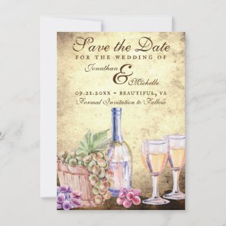 Romantic Vineyard Winery Wine Wedding Save The Date