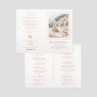 Romantic Vintage Amalfi Floral Watercolor TMF26 Menu