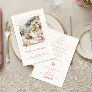 Romantic Vintage Amalfi Floral Watercolor TMF26 Menu