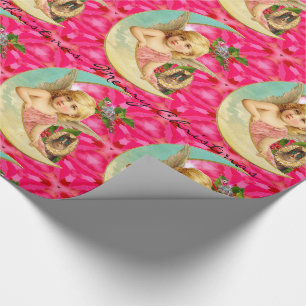 Romantic Vintage Angel 2 with Cat Victorian Wrapping Paper