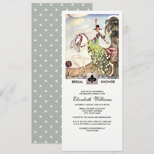 Romantic Vintage Art Bridal Shower Invitation (Front/Back)