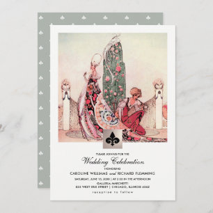 Romantic Vintage Art Custom Wedding Invitations