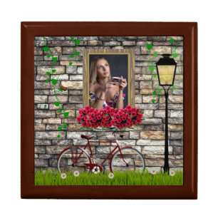 Romantic Vintage Bicycle Flower Photo for Her Gift Box