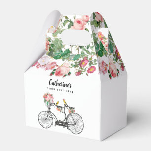 Romantic Vintage Bicycle Flowers Birds Favor Boxes