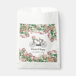 Romantic Vintage Bicycle Flowers & Birds Wedding Favor Bag