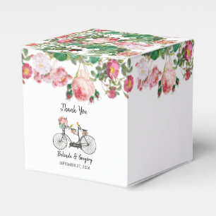 Romantic Vintage Bicycle Flowers & Birds Wedding  Favor Boxes