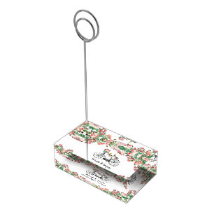Romantic Vintage Bicycle Flowers & Birds Wedding  Place Card Holder