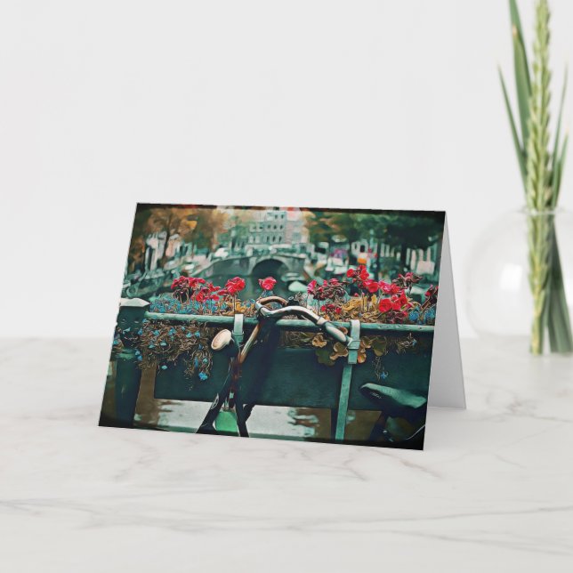 Romantic Vintage Bicycle Valentine's Day Card (Front)