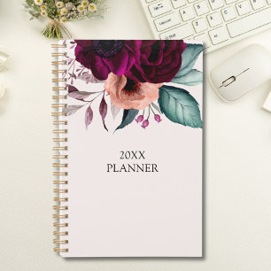 Romantic Vintage Boho Purple Flowers 2027 Planner