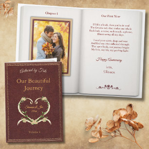 Romantic Vintage Book Couple Photo Anniversary Card