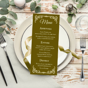 Romantic Vintage Border Wedding Menu Card