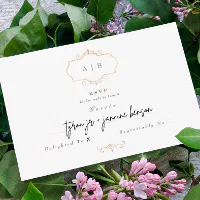 vintage wedding change the date card with monogram SWWS101C