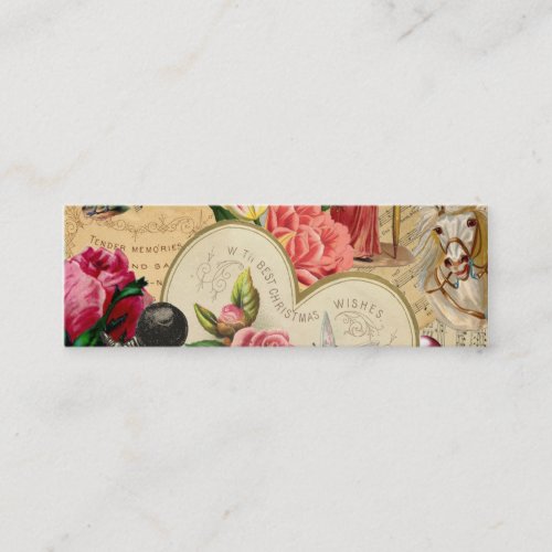 Romantic Vintage Collage Calling Card Business Card Template