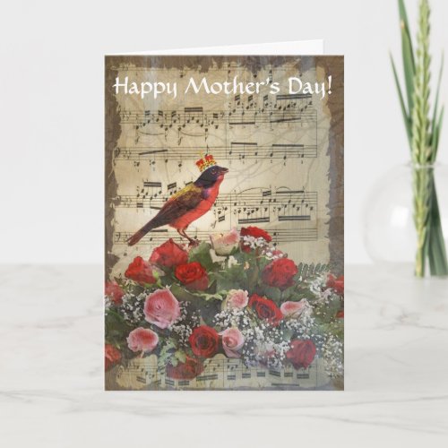 Romantic vintage collage mothers day card