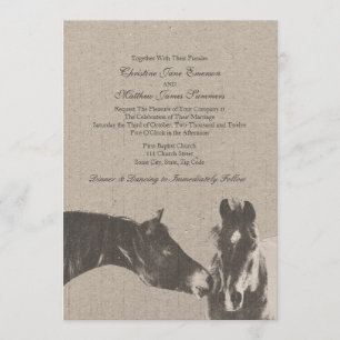 Romantic Vintage Equestrian Wedding Invitations