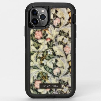 Romantic Vintage Floral Pattern With Your Name Otterbox Defender Iphone 11 Pro Max Case by encore_arts at Zazzle