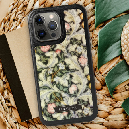 Romantic Vintage Floral Pattern With Your Name Otterbox Iphone 14 Pro 