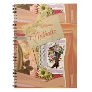 Romantic Vintage floral scrapbook Notebook