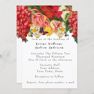 Romantic Vintage Floral Wedding Invitation