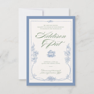 Romantic Vintage Floral Wedding Invitation