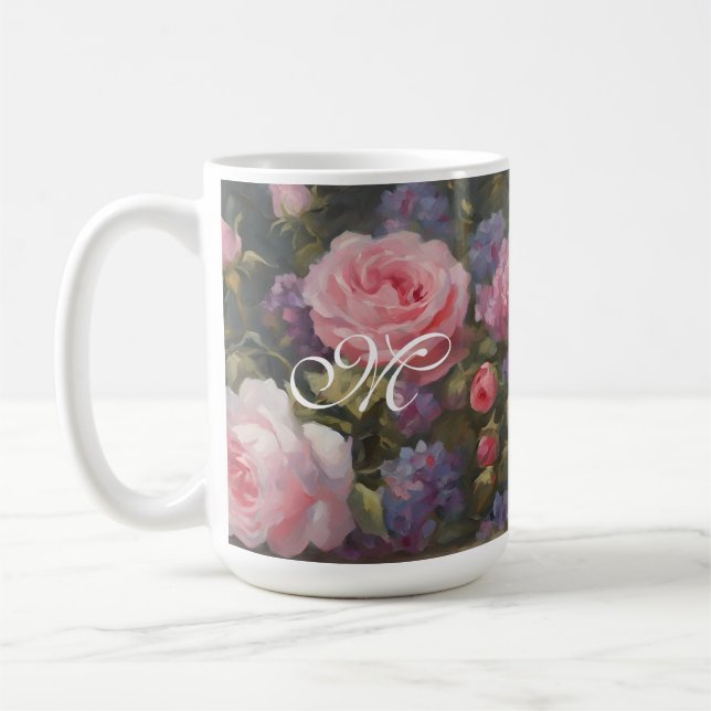 Romantic Vintage Florals Coffee Mug (Left)