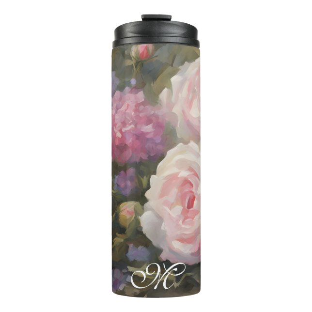Romantic Vintage Florals Thermal Tumbler (Front)